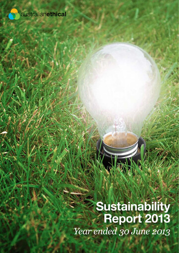 Vorschaubild Australian Ethical Investment Limited Nachhaltigkeitsbericht 2013
