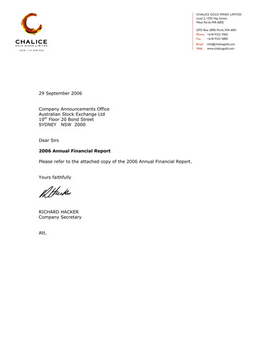 Thumbnail Chalice Mining Financial Report 2006