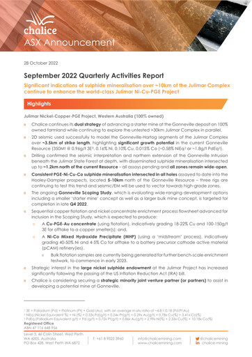 Thumbnail Chalice Mining Quarterly Report 2022-q3