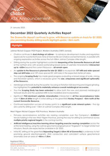 Thumbnail Chalice Mining Quarterly Report 2022-q4