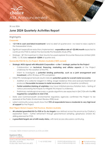 Thumbnail Chalice Mining Quarterly Report 2024-q2
