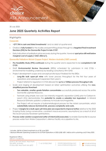 Thumbnail Chalice Mining Quarterly Report 2025-q2