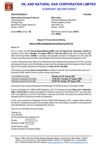 Thumbnail Oil & Natural Gas

 Annual Report 2025-2026