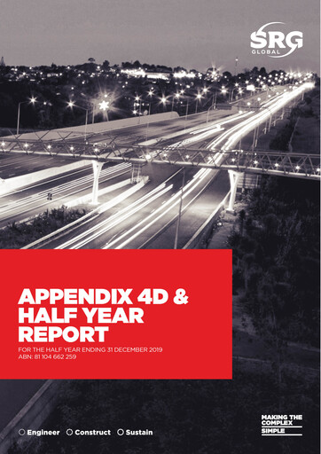 Miniature SRG Global Limited Rapport semestriel 2020-h1