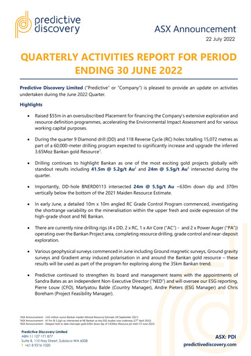 Miniature Predictive Discovery Limited Rapport trimestriel 2022-q4