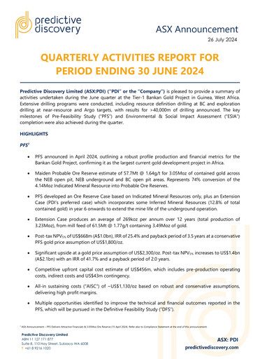 Miniature Predictive Discovery Limited Rapport trimestriel 2024-q4