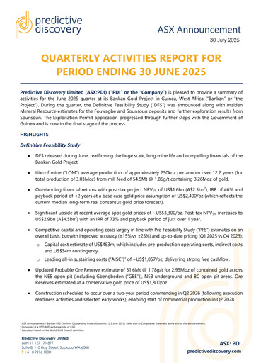 Miniature Predictive Discovery Limited Rapport trimestriel 2025-q4