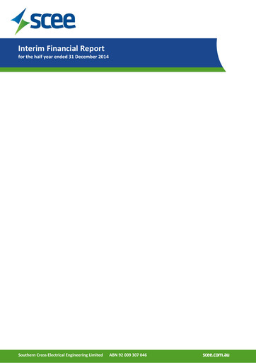 Miniature Southern Cross Electrical Engineering Rapport financier 2015-h1