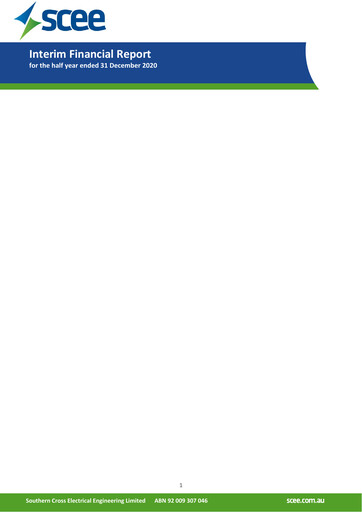 Miniature Southern Cross Electrical Engineering Rapport financier 2021-h1