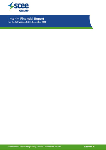 Miniature Southern Cross Electrical Engineering Rapport financier 2022-h1