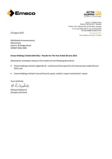 Thumbnail Emeco Holdings Annual Report 2013