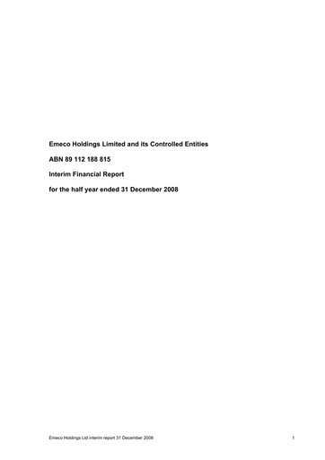 Thumbnail Emeco Holdings Financial Report 2009-h1