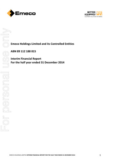 Thumbnail Emeco Holdings Financial Report 2015-h1