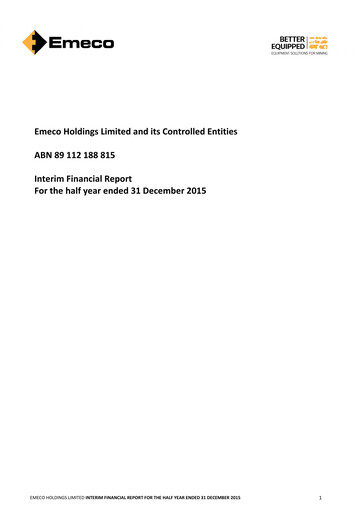 Thumbnail Emeco Holdings Financial Report 2016-h1