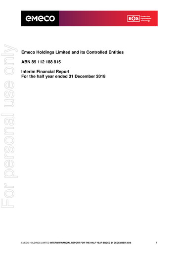 Thumbnail Emeco Holdings Financial Report 2019-h1