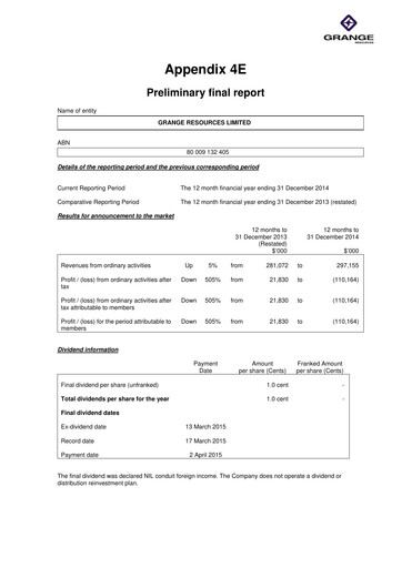 Thumbnail Grange Resources Annual Report 2014