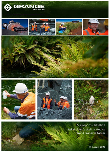 Miniature Grange Resources Rapport ESG 2022