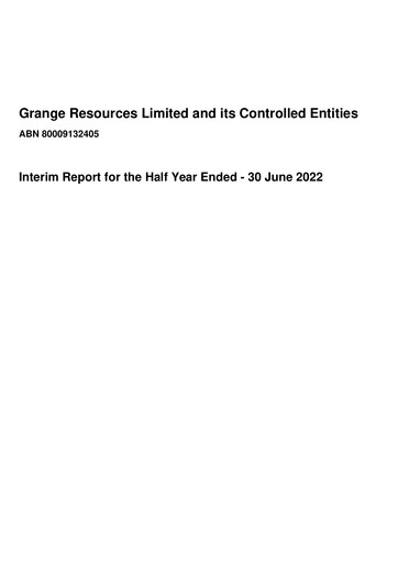 Thumbnail Grange Resources Financial Report 2022-h1