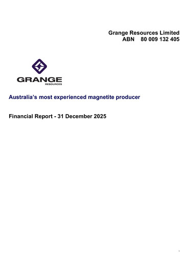 Thumbnail Grange Resources Financial Statement 2025