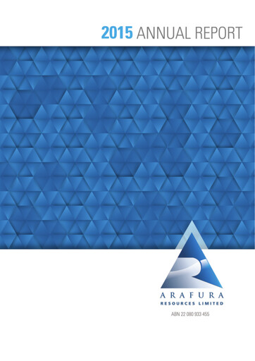 Thumbnail Arafura Rare Earths Annual Report 2015
