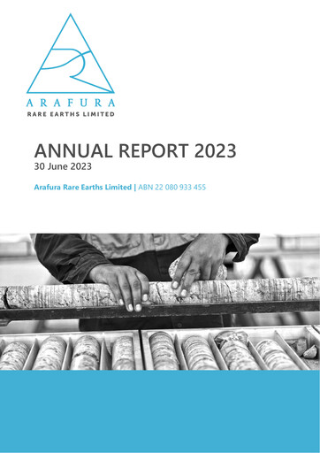 Thumbnail Arafura Rare Earths Annual Report 2023