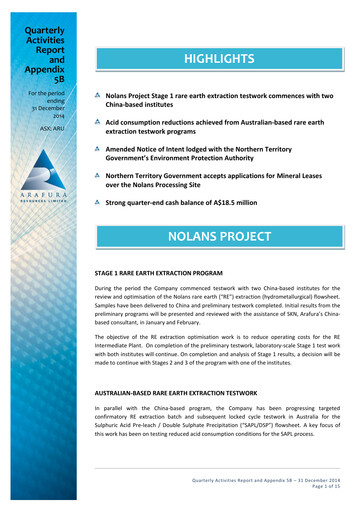 Thumbnail Arafura Rare Earths Quarterly Report 2014-q4