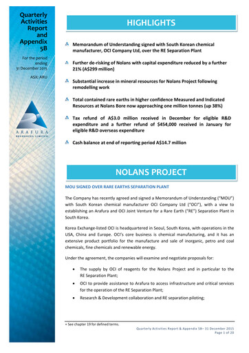 Thumbnail Arafura Rare Earths Quarterly Report 2015-q4