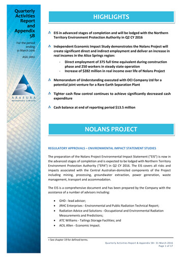 Thumbnail Arafura Rare Earths Quarterly Report 2016-q1