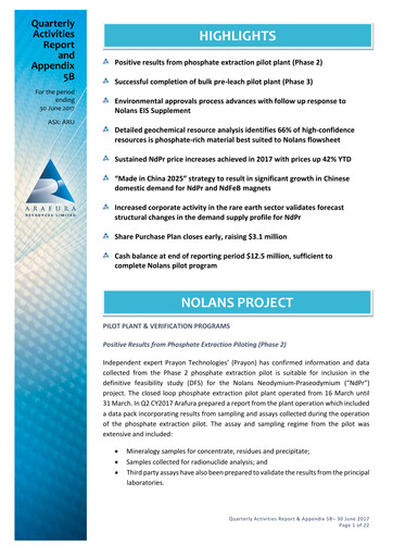 Thumbnail Arafura Rare Earths Quarterly Report 2017-q2
