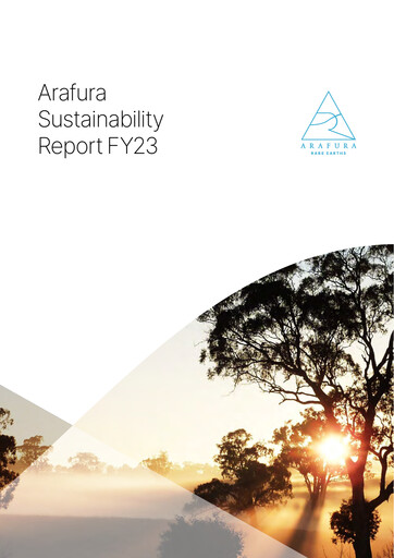 Thumbnail Arafura Rare Earths Sustainability Report 2023