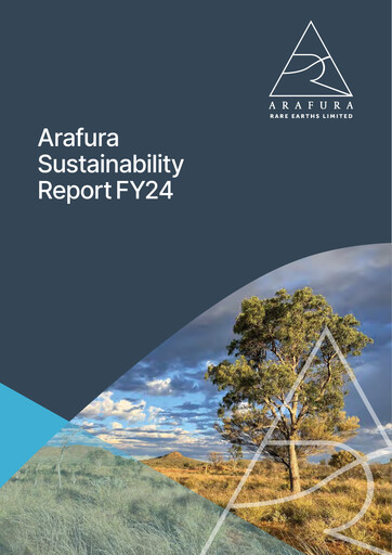 Thumbnail Arafura Rare Earths Sustainability Report 2024