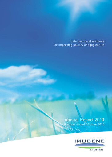 Thumbnail Imugene Annual Report 2010