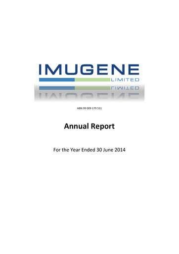 Thumbnail Imugene Annual Report 2014