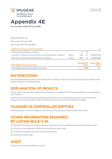 Thumbnail Imugene Annual Report 2025