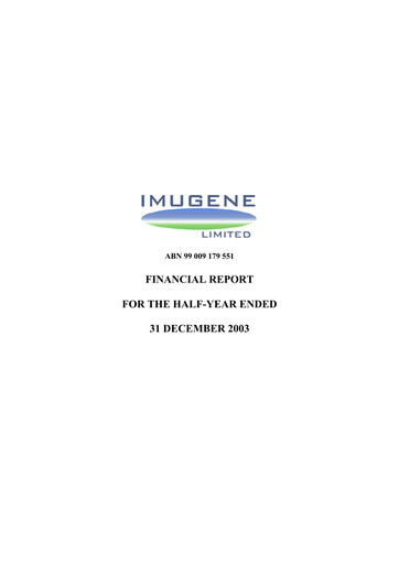 Miniature Imugene Rapport semestriel 2004-h1