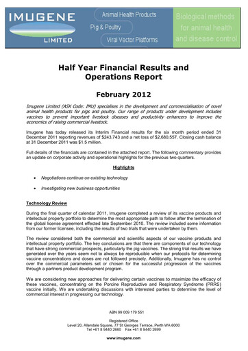 Miniature Imugene Rapport semestriel 2012-h1