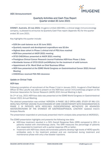 Thumbnail Imugene Quarterly Report 2021-q4
