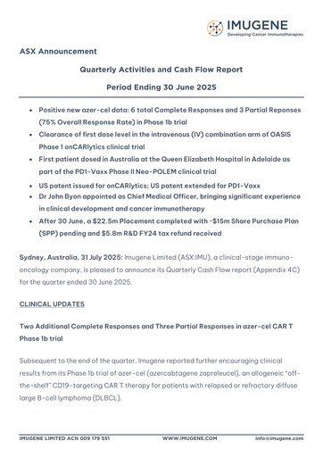 Thumbnail Imugene Quarterly Report 2025-q4