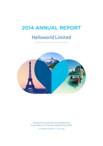 Thumbnail Helloworld Travel Annual Report 2014