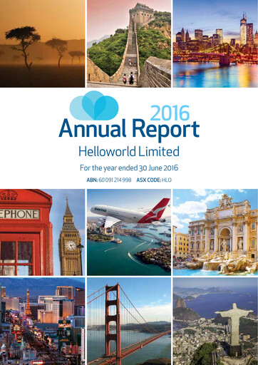 Thumbnail Helloworld Travel Annual Report 2016