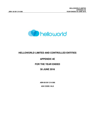 Thumbnail Helloworld Travel Financial Report 2016