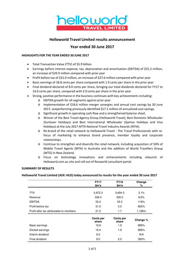 Thumbnail Helloworld Travel Financial Report 2017