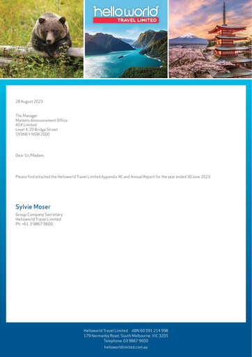 Thumbnail Helloworld Travel Financial Report 2023