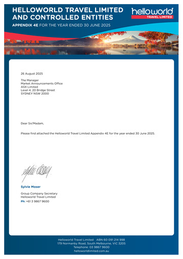 Thumbnail Helloworld Travel Financial Report 2025
