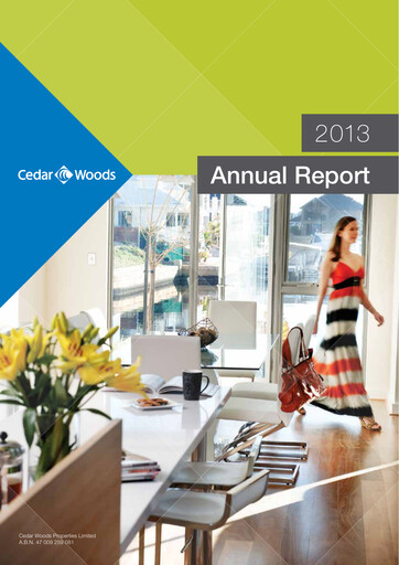 Thumbnail Cedar Woods Properties Limited Annual Report 2013
