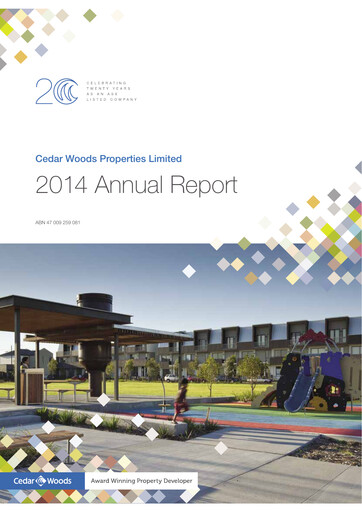 Thumbnail Cedar Woods Properties Limited Annual Report 2014
