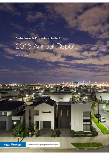 Thumbnail Cedar Woods Properties Limited Annual Report 2016