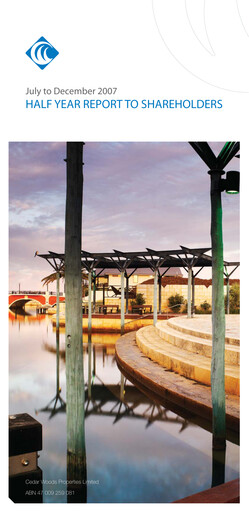 Thumbnail Cedar Woods Properties Limited Half-year Report 2008-h1