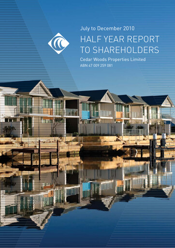 Thumbnail Cedar Woods Properties Limited Half-year Report 2011-h1