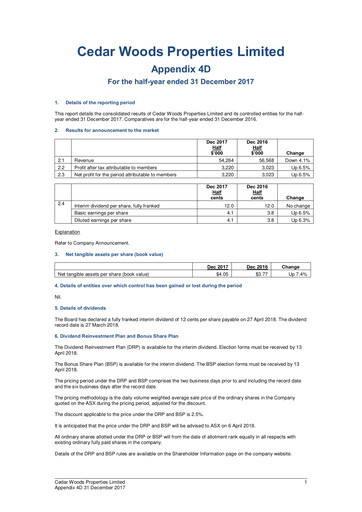 Thumbnail Cedar Woods Properties Limited Half-year Report 2018-h1